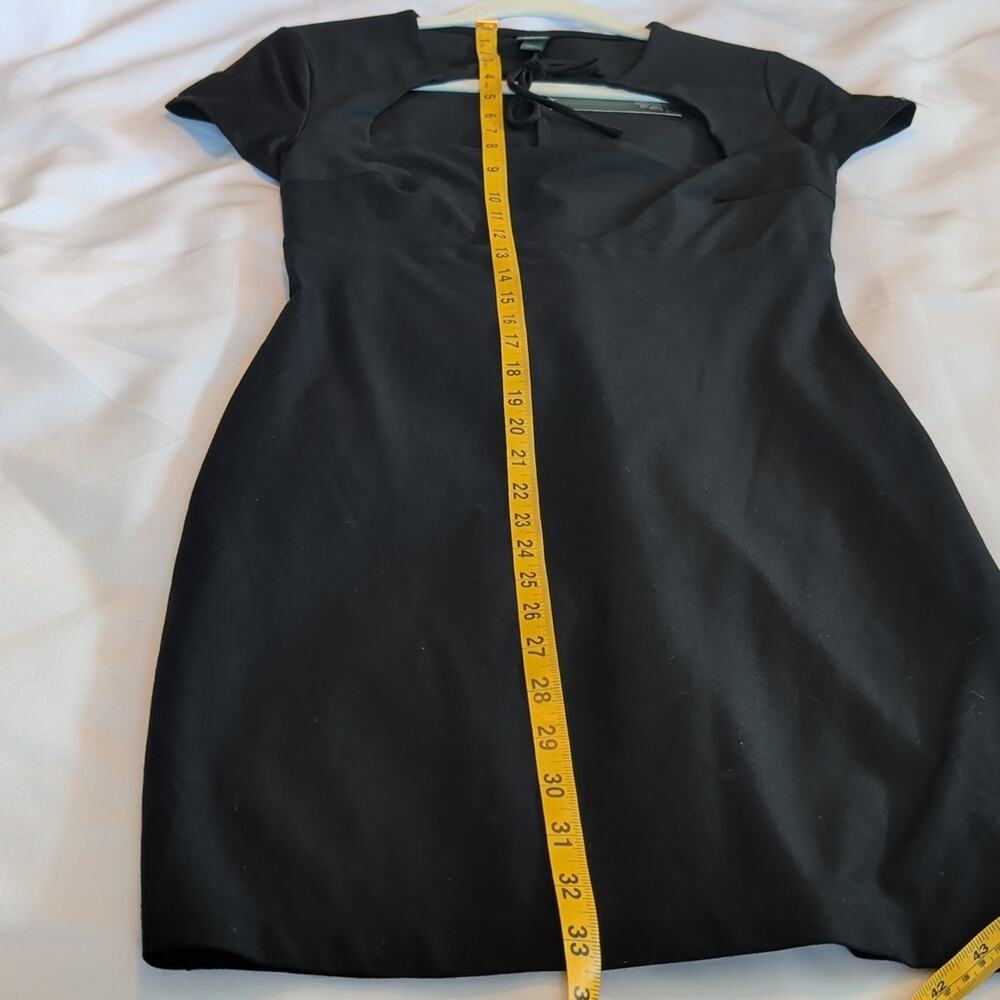Wild Fable Black Cut Out Mini Dress Small Tie Front Bodycon Going Out Dress NWT - Picture 7 of 8